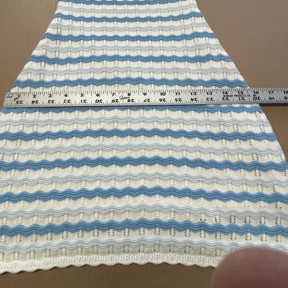 Hollister Women's XS Blue/White Striped Lined Crochet Dress Nautical Preppy Surf - Picture 9 of 11